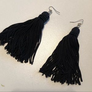 Black tassel earrings